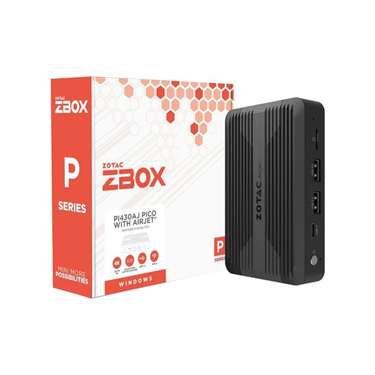 ZOTAC ZBOX pico WITH AIRJET Mini PC (Intel Core i3, 8GB DDR5, 512GB SSD) ZBOX - ZBOX-PI430AJ-GLB-W4B view 6