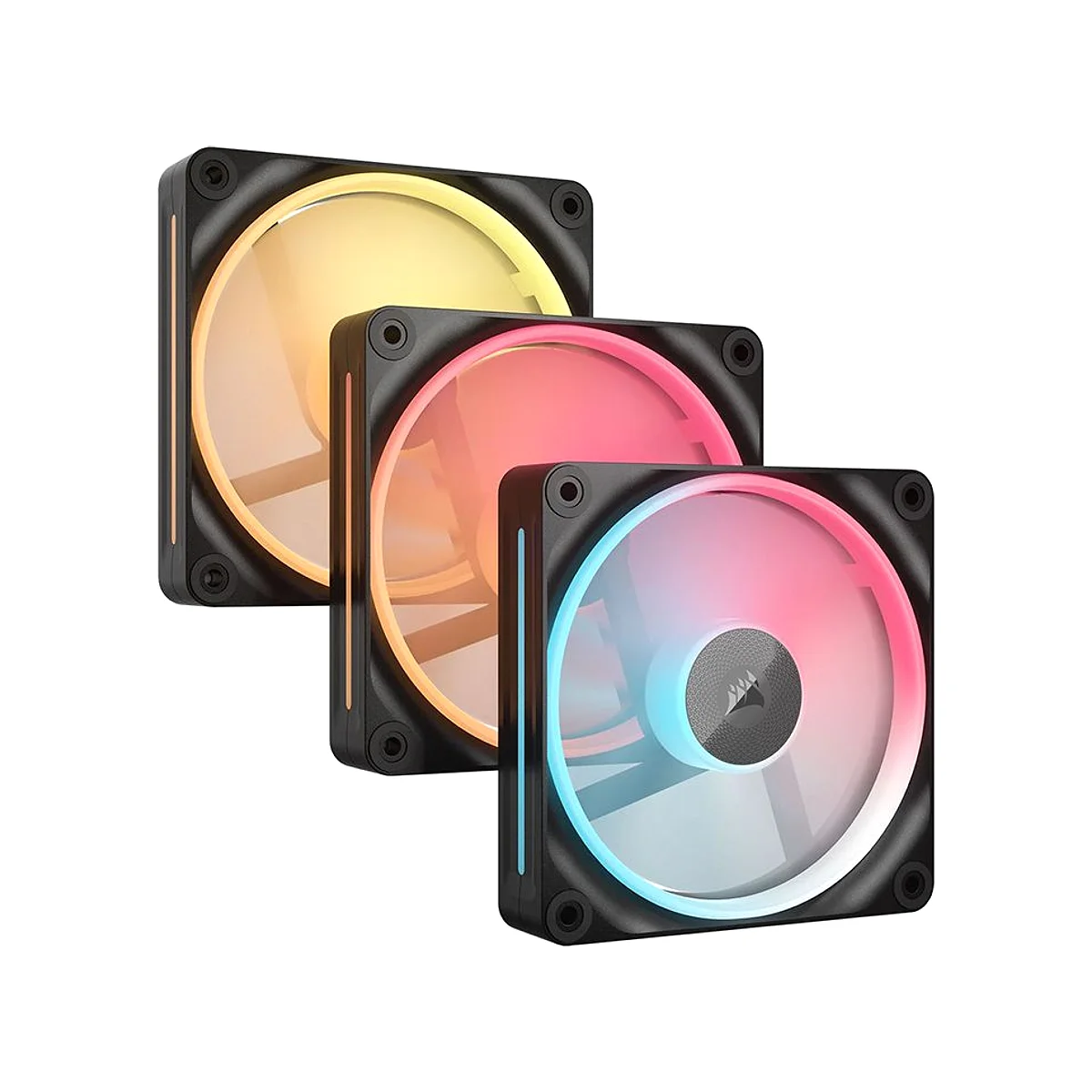 Corsair iCUE LINK LX120-R RGB 120mm PWM Reverse Triple-Pack Fan - Black - CO-9051050-WW view 2