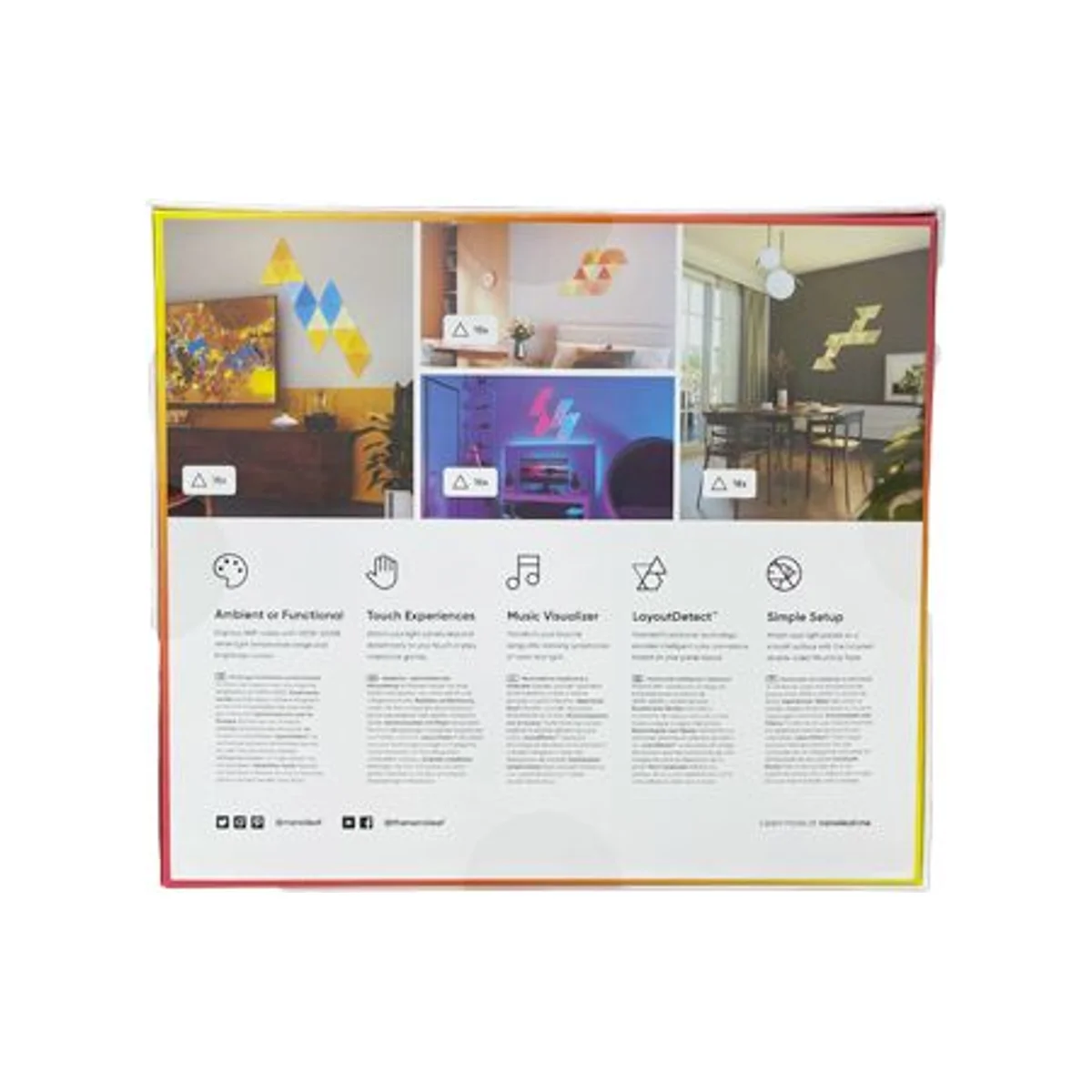 Nanoleaf Shapes Hexagons Starter Kit Smart WiFi LED Panel System (Music Visualizer, Touch Control) - 15 Panels - NL42-6002HX-15PK view 2