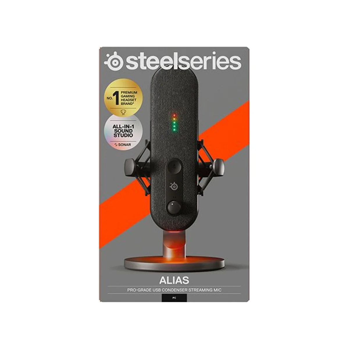 SteelSeries Alias USB RGB Gaming Microphone - Black (Cardioid, 24-bit/48kHz, ClearCast Capsule) - 61601 view 4