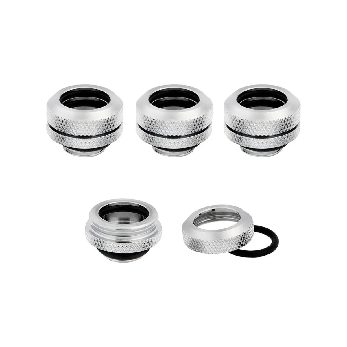 CORSAIR Hydro X Series XF Hardline 14mm OD Fitting Four Pack - Chrome - CX-9052007-WW