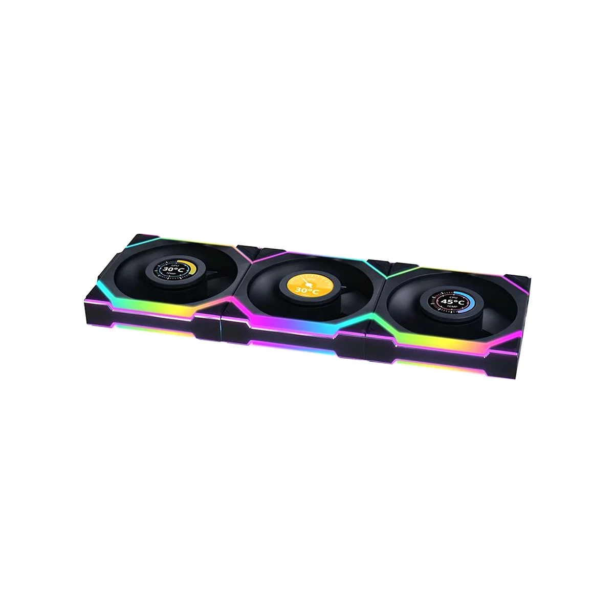 Lian Li UNI Fan SL LCD Wireless ARGB Triple Pack Case Fan - Black - 12SLLCD1W3B view 3