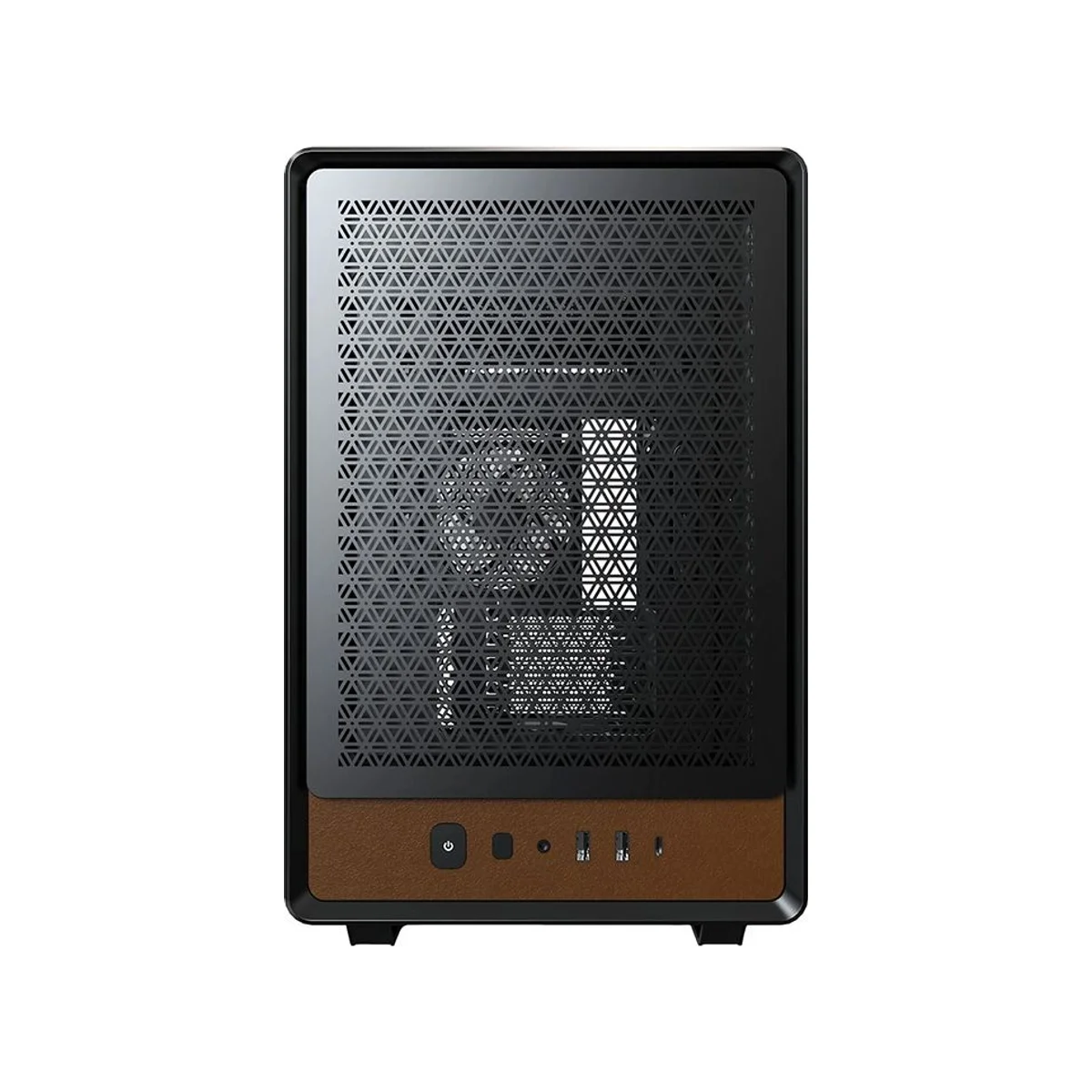 Montech Heritage Pro TG Micro-ATX Case - Black/Leather - HERITAGE-PRO-(B) view 3