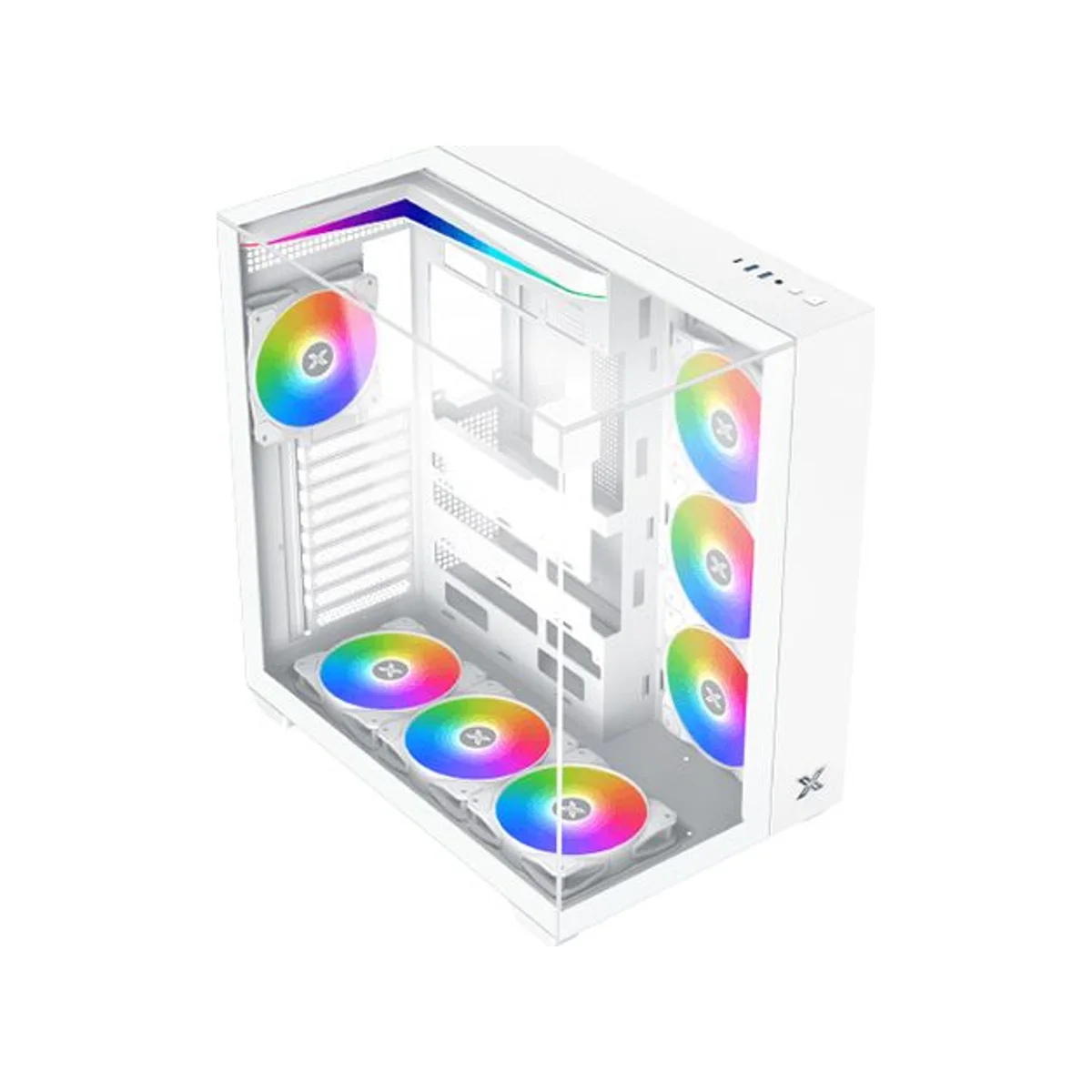 Xigmatek Aqua V Arctic Tempered Glass Mid-Tower Gaming Case - White - EN45813 view 3