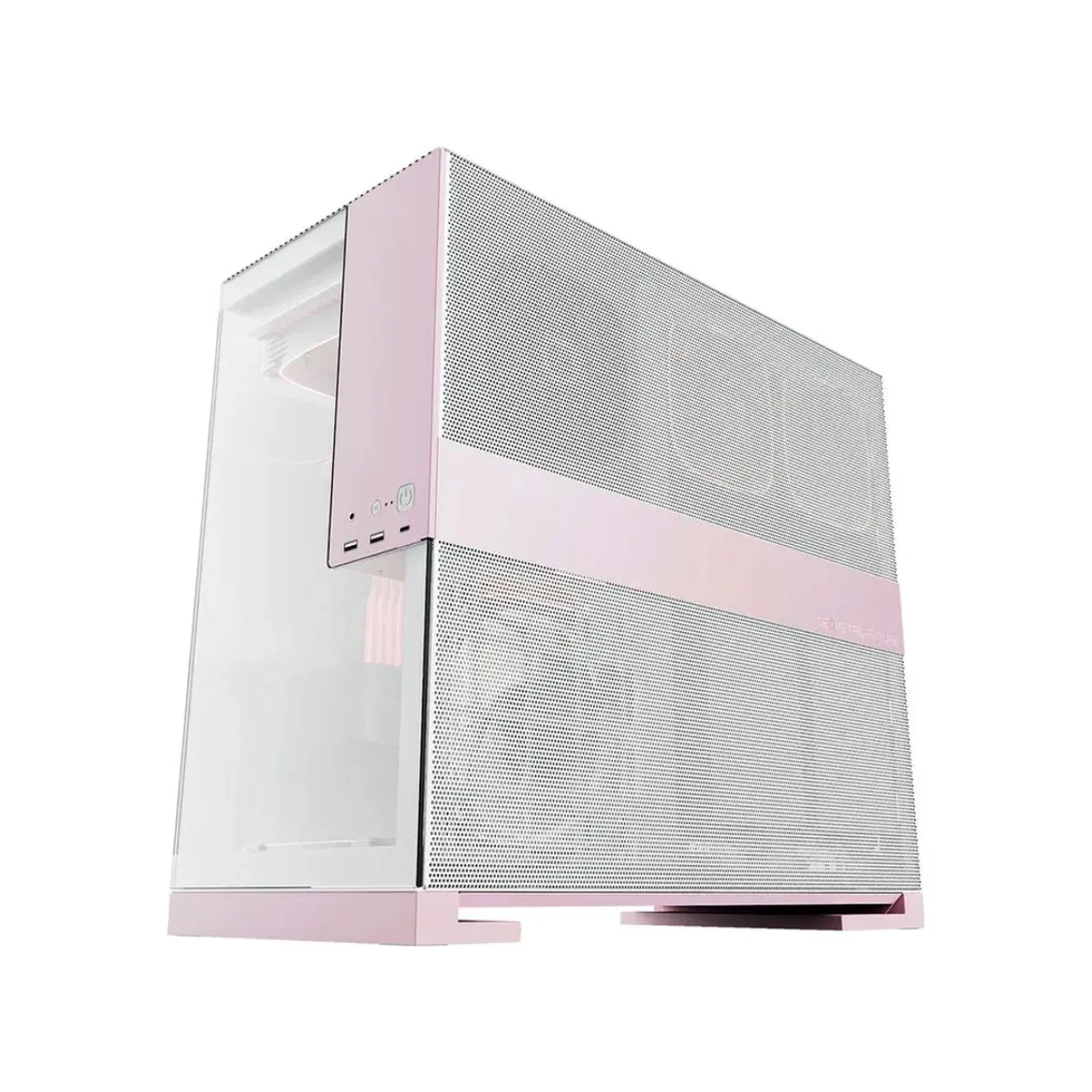 Geometric Future M5 Tempered Glass E-ATX Gaming Case - Pink - GEO-M5F-WPK view 2