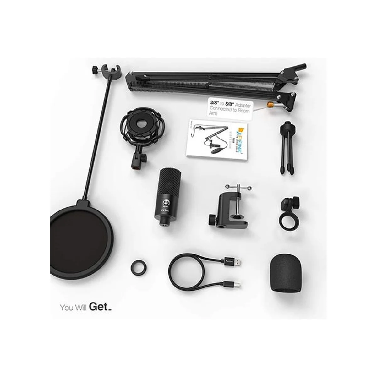 FIFINE T669 Studio Condenser USB Microphone Kit with Accessories (Cardioid, 20-20kHz) - T669 view 2