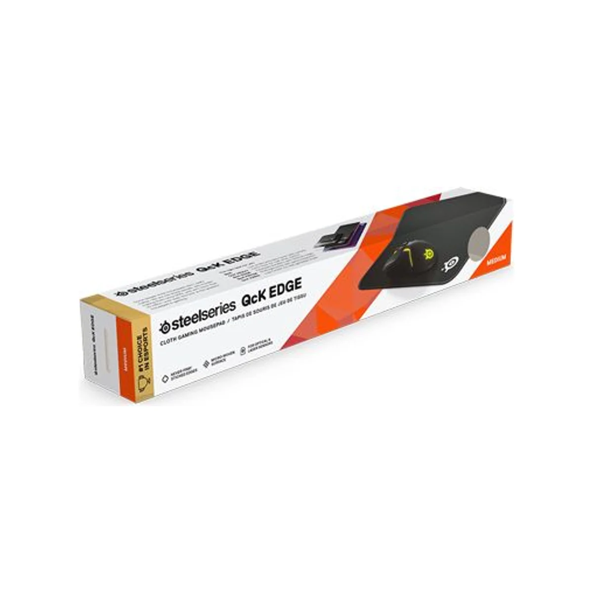 SteelSeries QCK EDGE Cloth Gaming Mouse Pad - Medium (Micro-woven cloth, 2mm Thickness, Stitched Edges) - 63822 - SS-QCK-E-N-63822 view 3