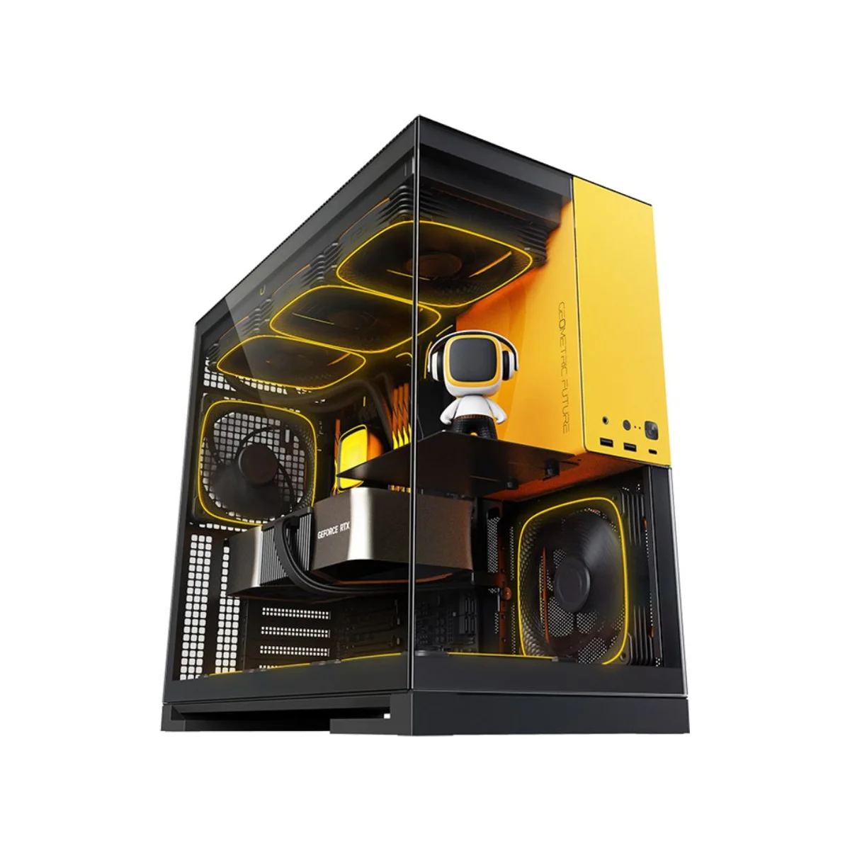 Geometric Future M5 Tempered Glass E-ATX Gaming Case - GEO-M5F-BY