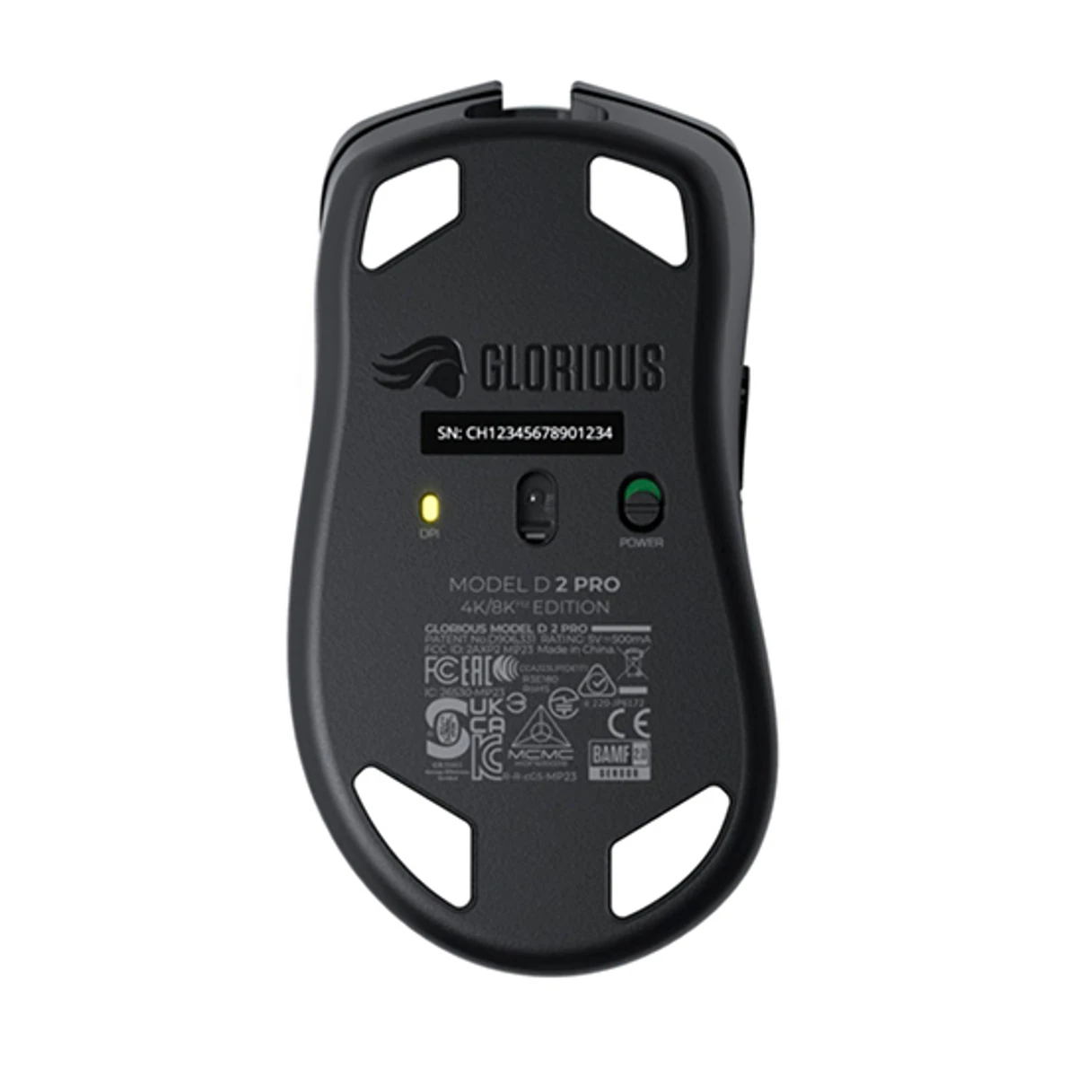 Glorious Model D 2 PRO Lightweight Wireless Gaming Mouse (Black, 4K/8K Hz, Optical Switches) - GLO-MS-PDWV2-4K8K-B view 4