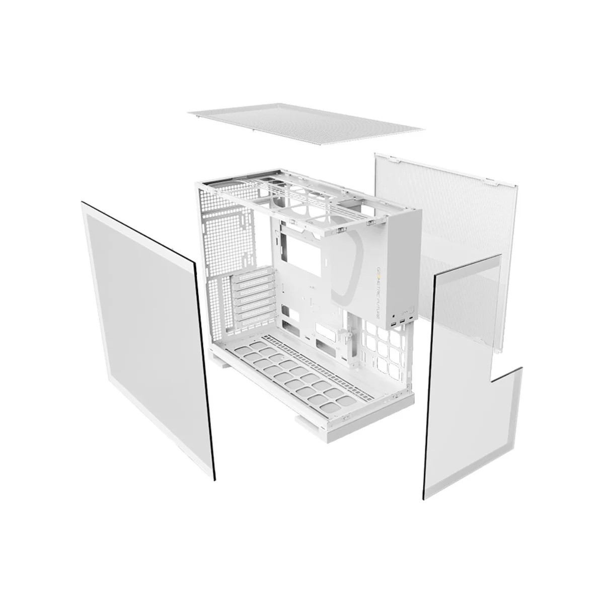 Geometric Future M5 Tempered Glass E-ATX Gaming Case - White - GEO-M5F-W view 4