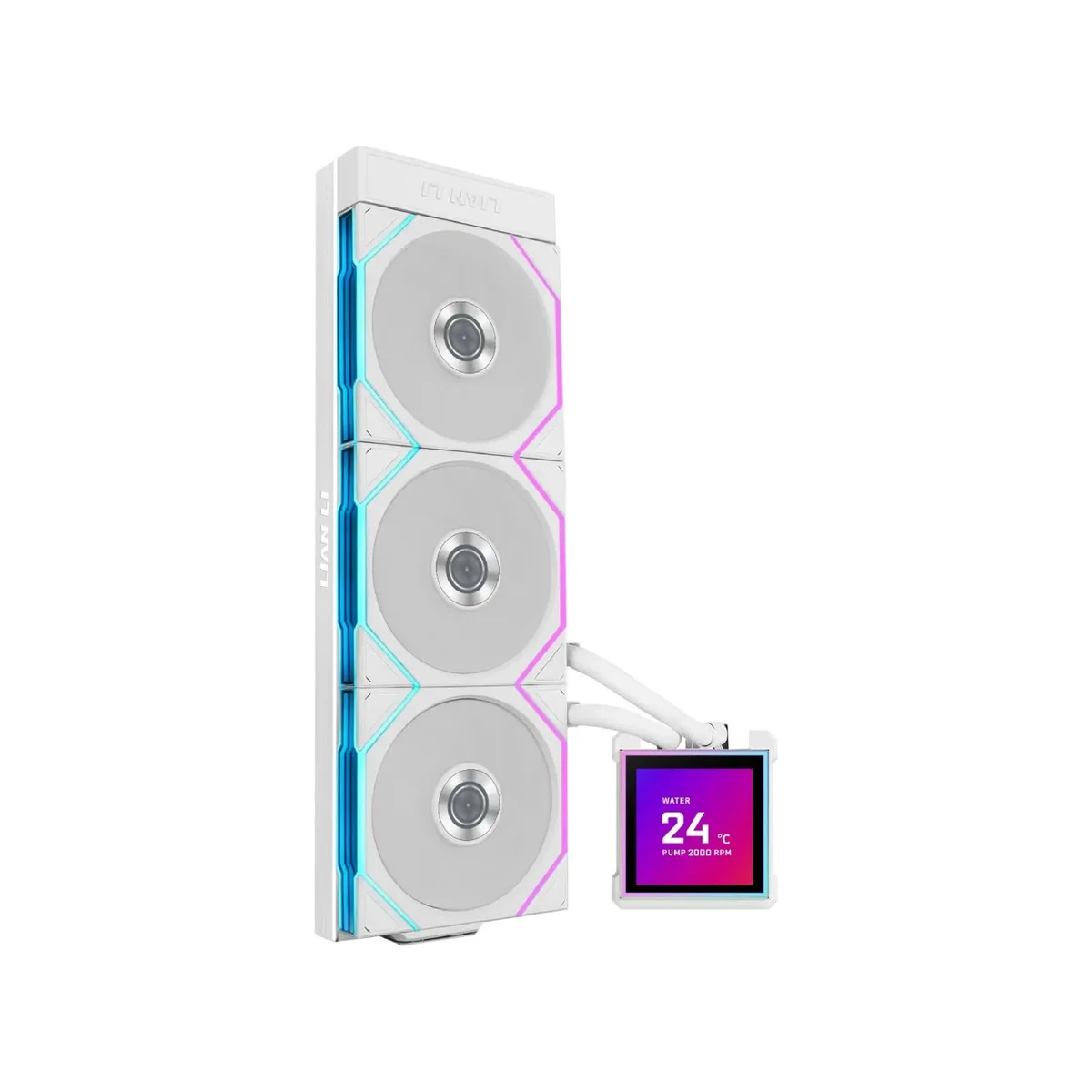 Lian Li HydroShift II LCD-S 360TL White AIO CPU Liquid Cooler (360mm Radiator, LCD Display, RGB) - G89.GHS2LCDS36TW.00