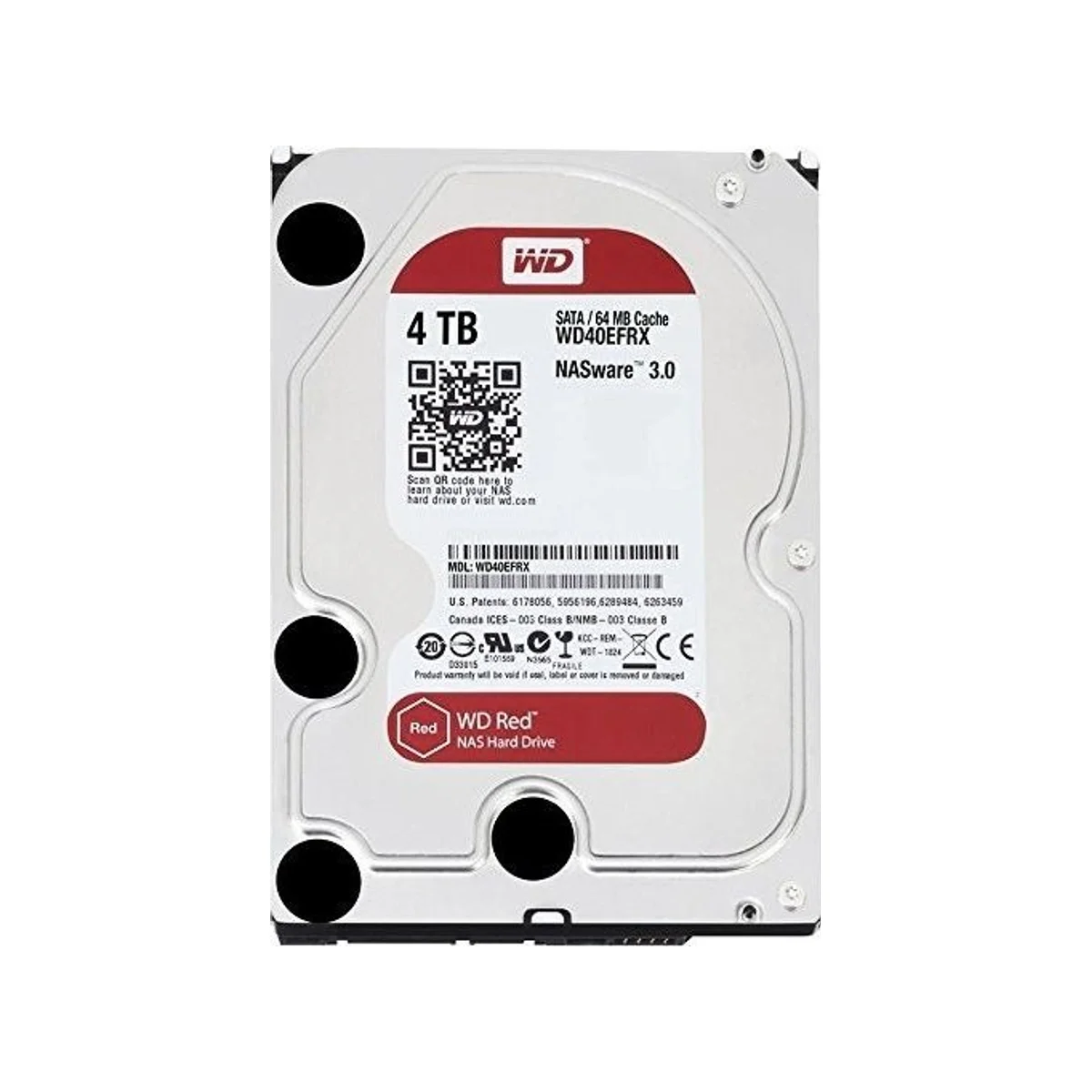 Western Digital WD Red 4TB 5400RPM Class 64MB Cache SATA 6Gb/s 3.5" NAS HDD – WD40EFRX