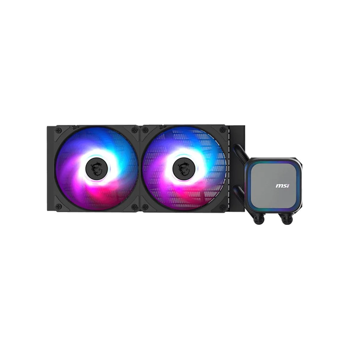 MSI MAG CORELIQUID A13 240mm AIO ARGB CPU Liquid Cooler - Black (240mm Radiator, 2x 120mm ARGB Fans, Copper Base) - 306-7ZWCA11-L80 view 2