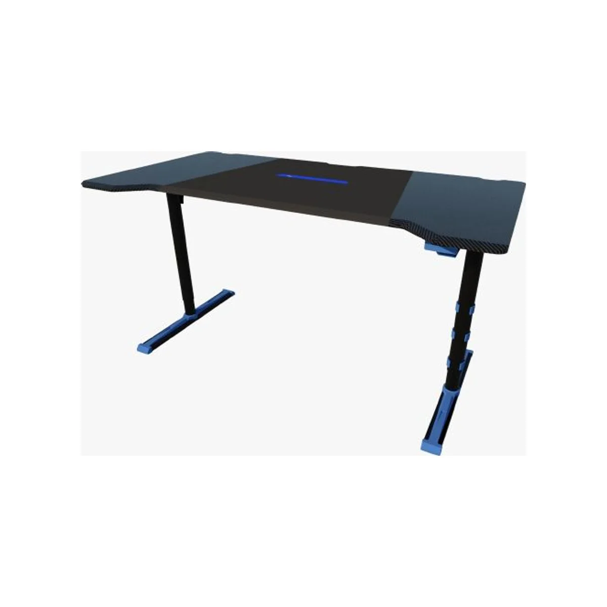 TWISTED MINDS GDTS-4F Gaming Desk - Blue (LED Lighting, Manual Height Adjustable, Carbon Fabric Pattern) - GDTS-4-F-1807-Blue view 2