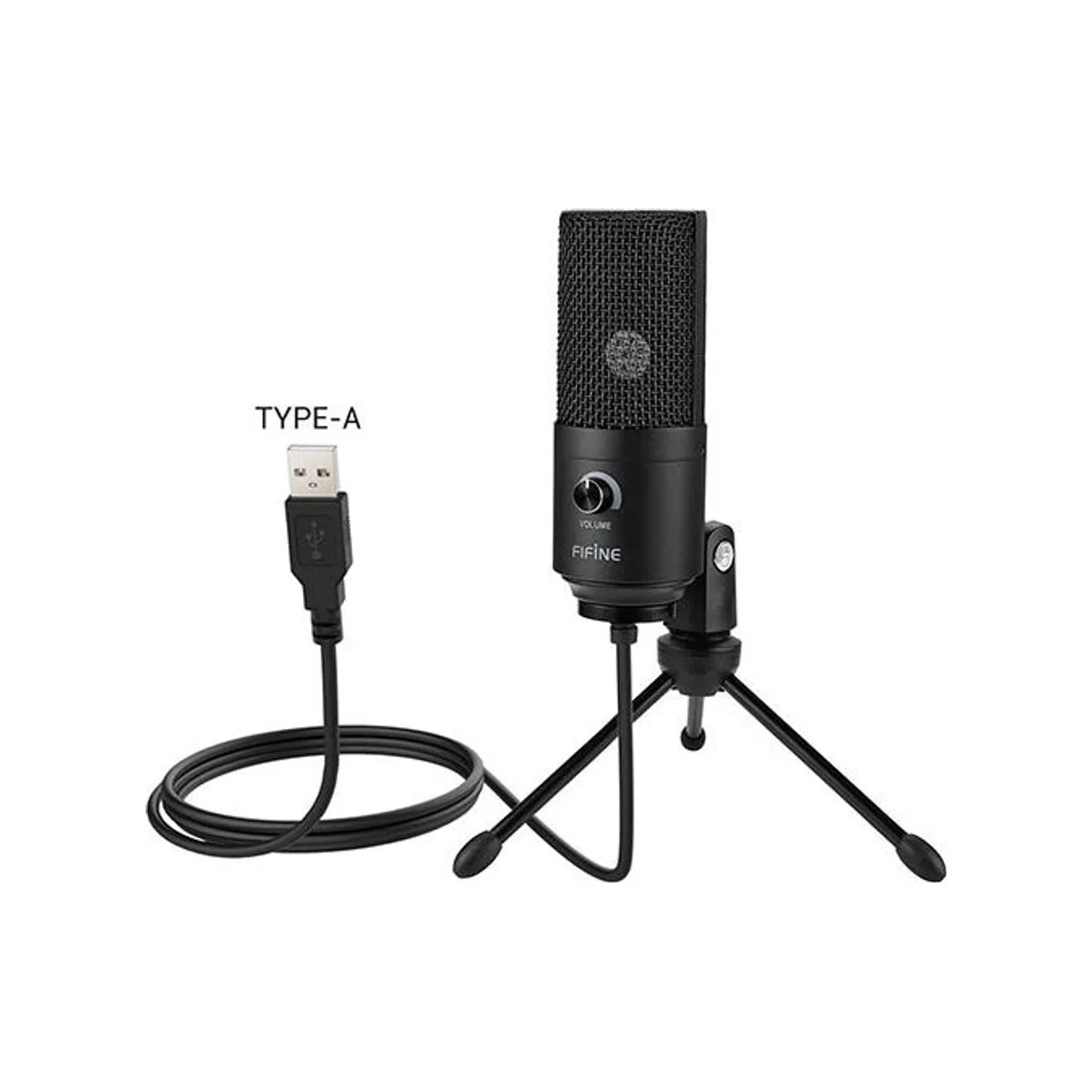 FIFINE Metal Condenser Recording Microphone For Laptop/MAC/Windows Cardioid Studio Recording Vocals, Voice Overs, Streaming Broadcast & YouTube Videos (Black) - K669B view 3