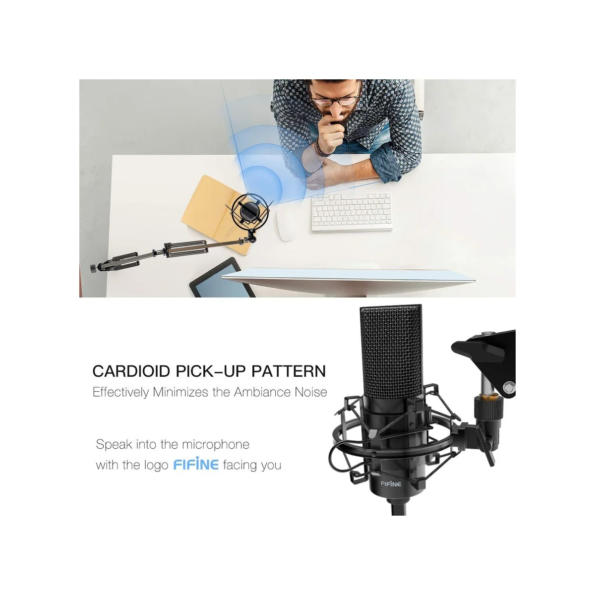 FIFINE K780 Factory Professional Recording USB Microphone with Arm Stand - K780 view 5