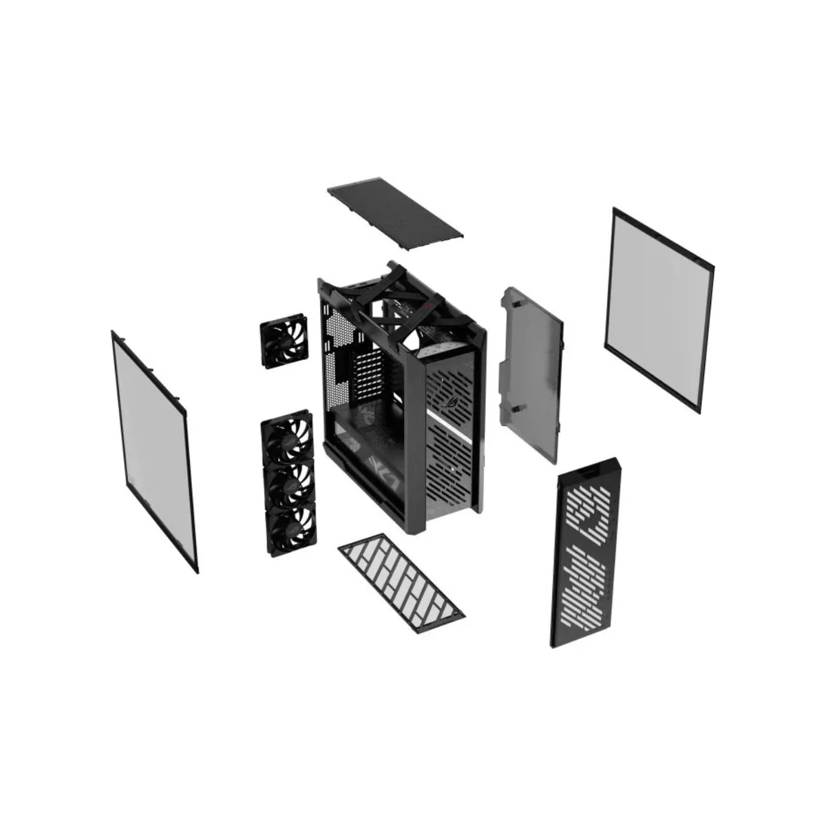 Asus ROG STRIX HELIOS II Dual Tempered Glass Mid-Tower Gaming Case - Black - 90DC00W0-B39000 view 4