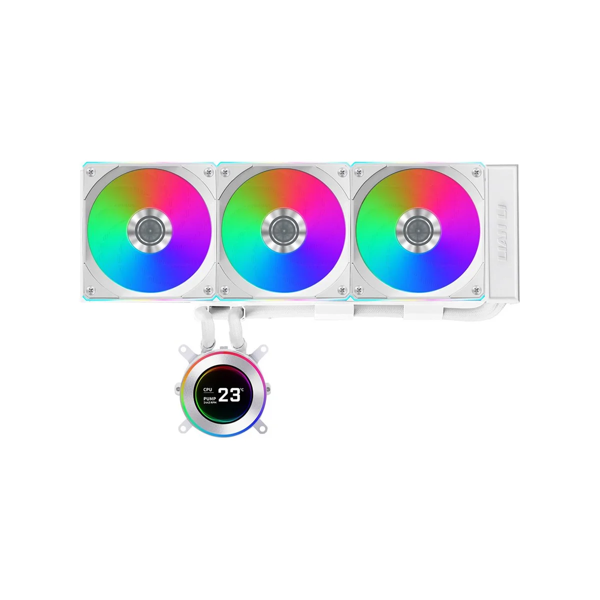 LIAN LI HydroShift II LCD-C 360R ARGB 360mm AIO Liquid CPU Cooler - White - G89.GHS2LCD36RW.00