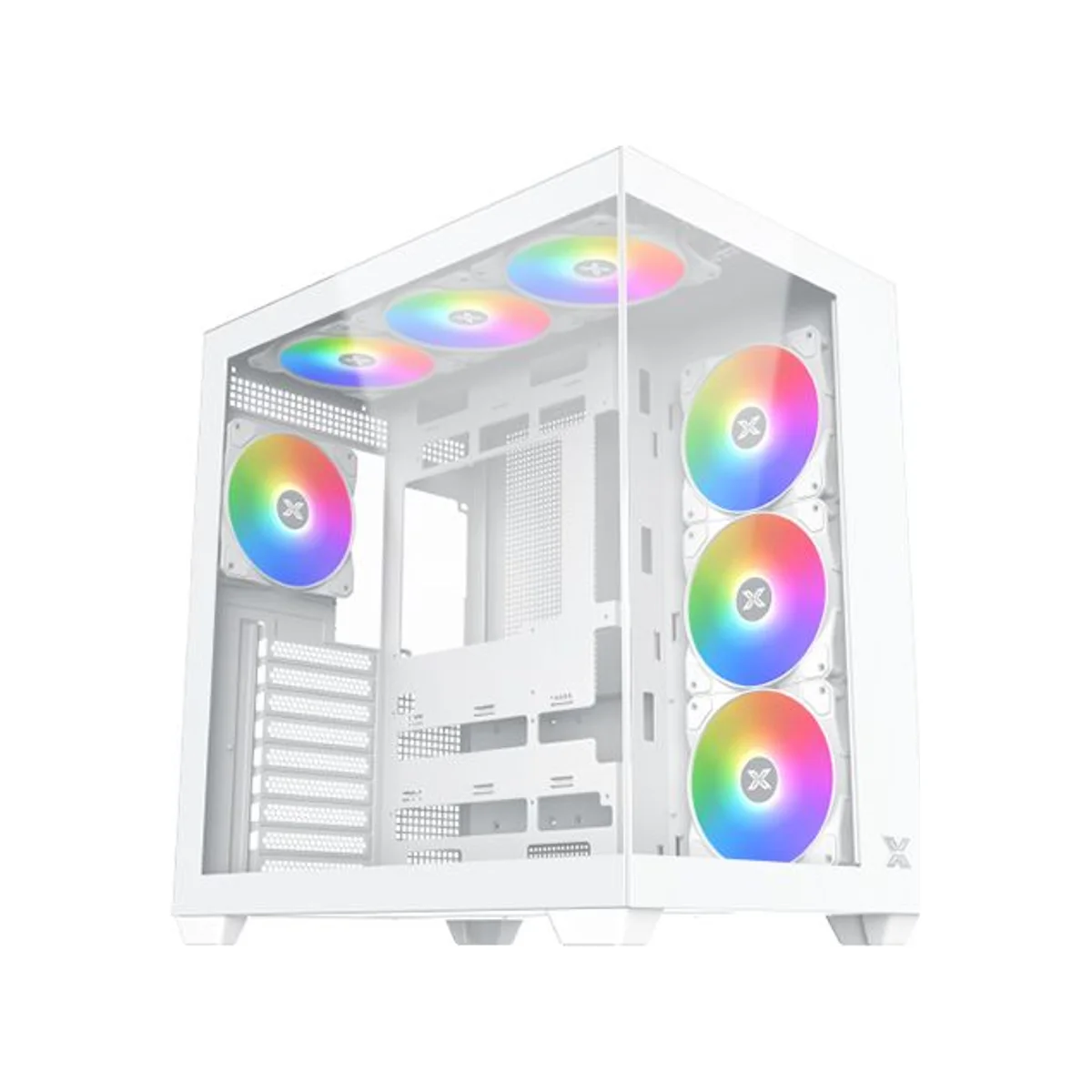 Xigmatek Aqua V Air Arctic Tempered Glass ARGB Mid-Tower Gaming Case - White - EN45837