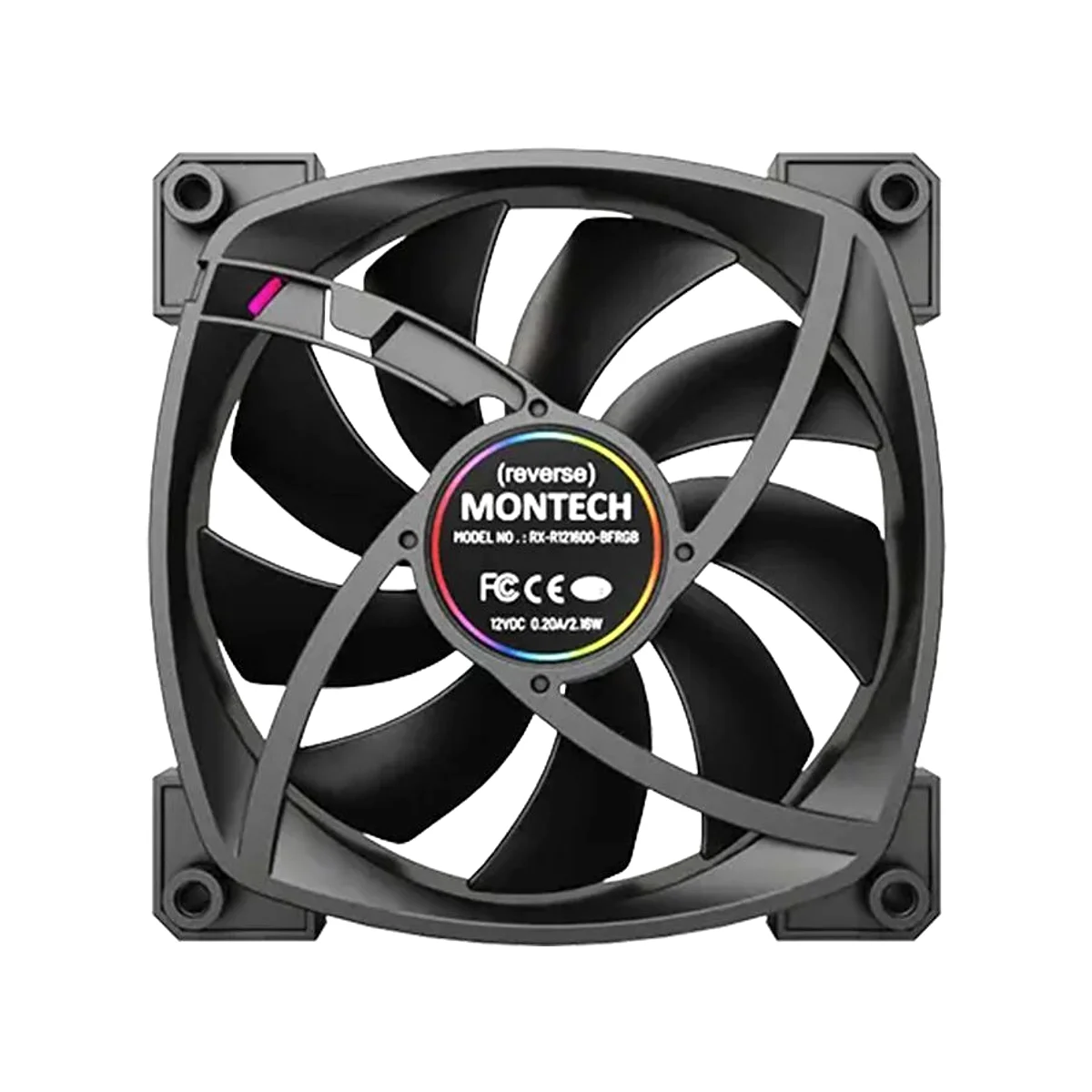 Montech RX120 PWM ARGB Ultra Durable Triple Pack Fan - Black - RX120-PWM-Black view 5