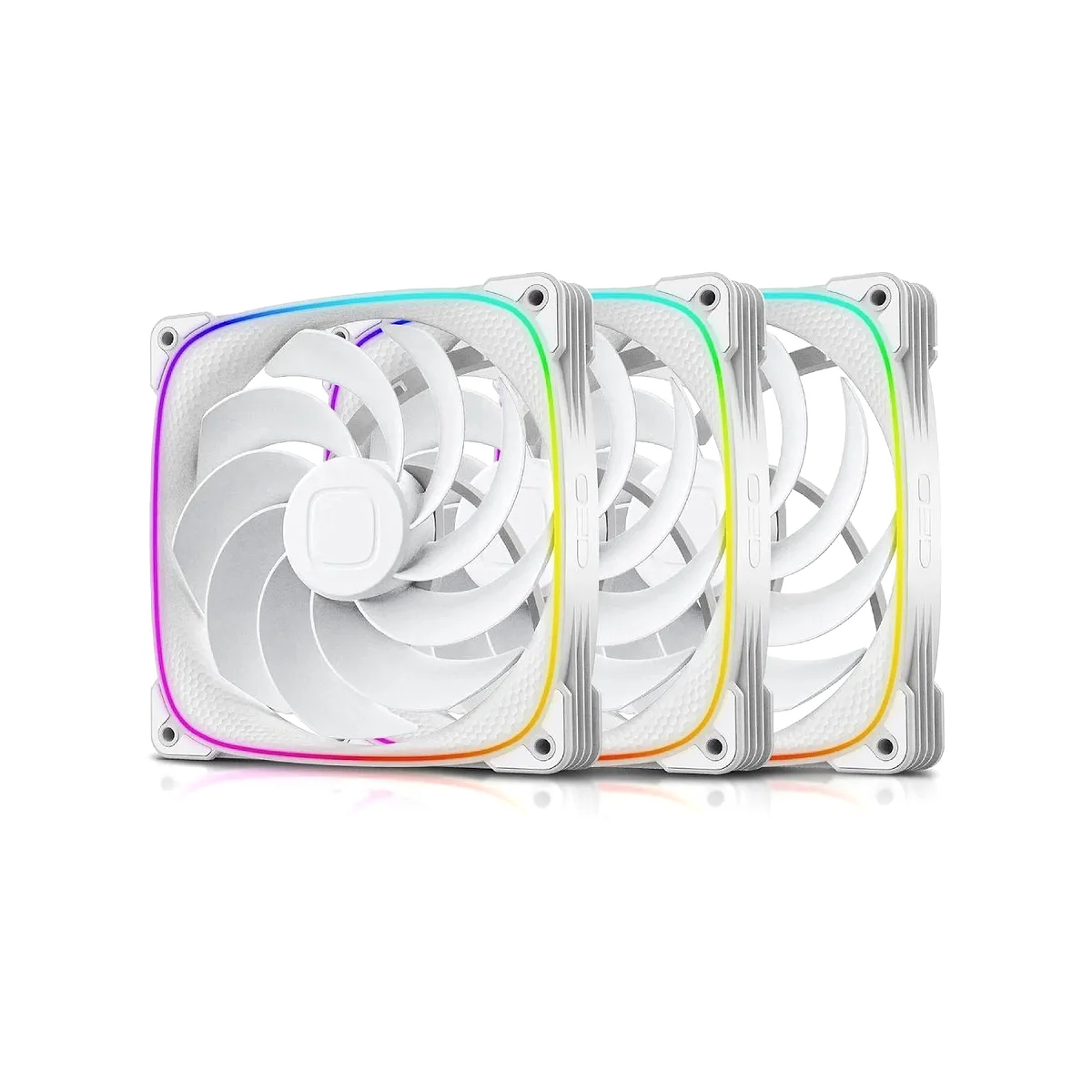 Geometric Future Squama 2503 RGB PWM 3 Pack Fan - White - GEO-S2503W-14T