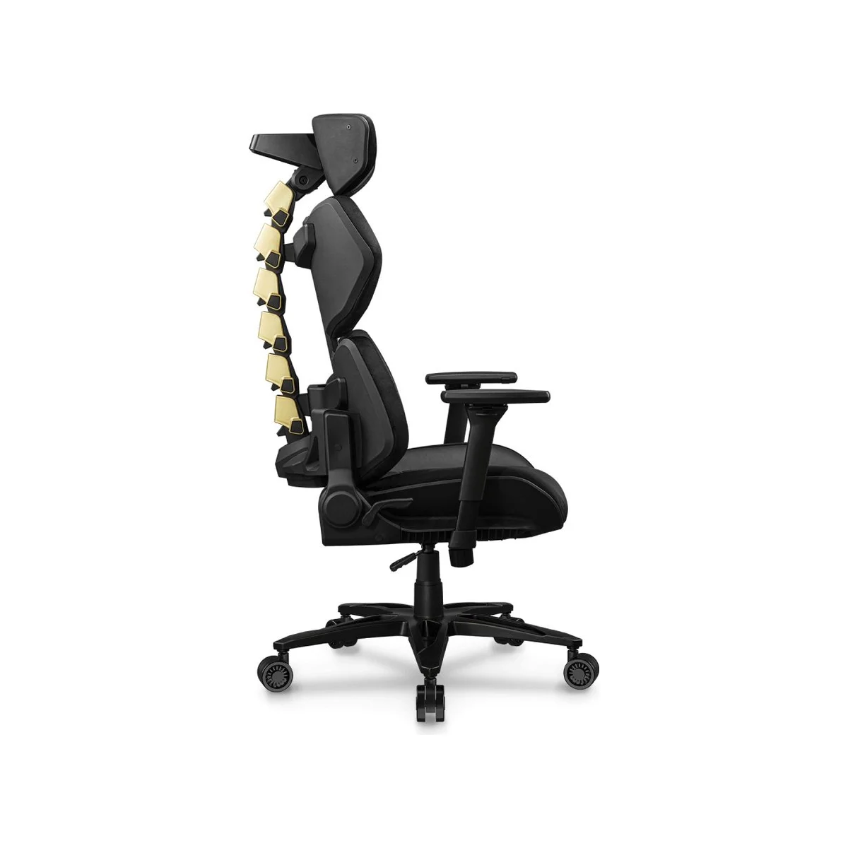 COUGAR Terminator Elite Gold Gaming Chair - Black (Max Height 200cm, 4D Armrest, Hyper-Dura Leatherette) - 3MTREGLB.0001 view 2