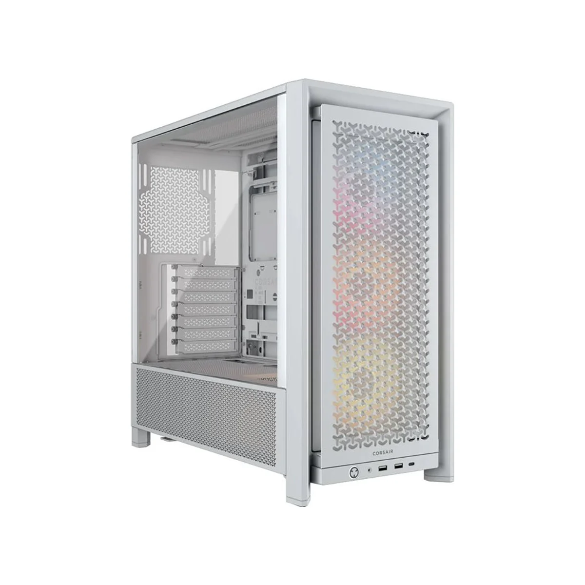 Corsair FRAME 4000D RS Modular Tempered Glass ARGB Mid-Tower Gaming Case - White - CC-9011297-WW