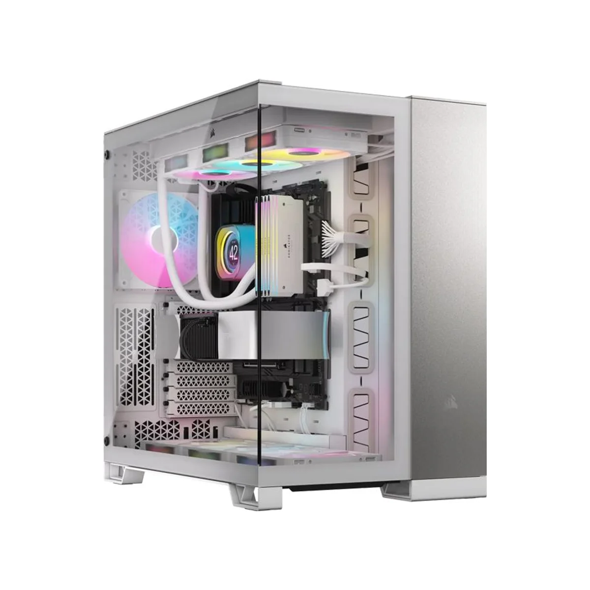 Corsair 6500X Gray Aluminum Dual-chamber Mid-Tower Gaming Case - White - CC-9011285-WW view 5
