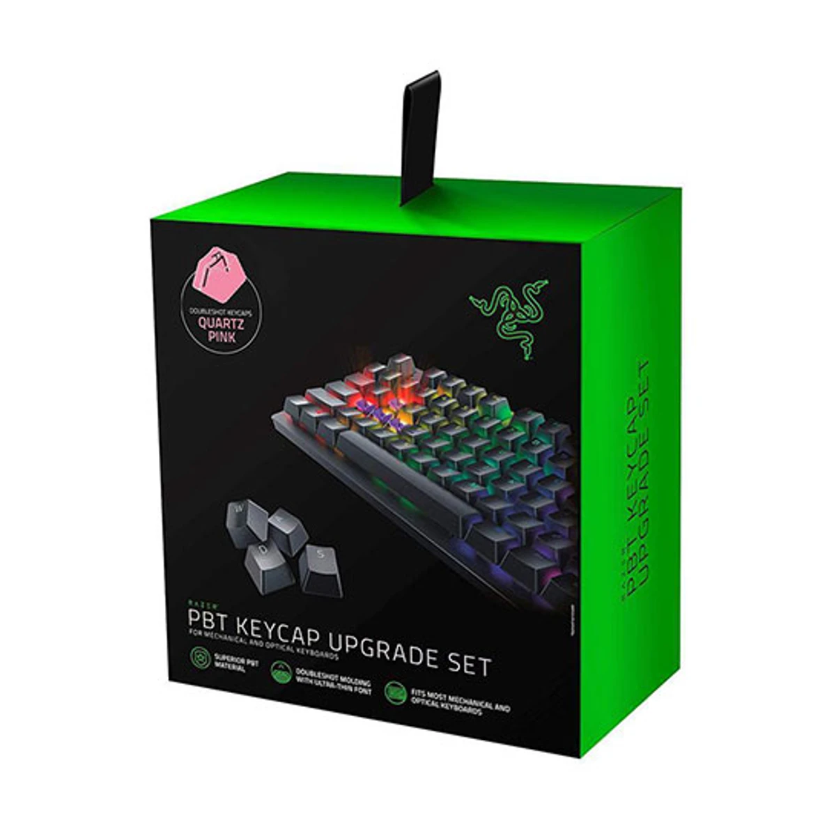Razer Doubleshot PBT Keycap Upgrade Set for Mechanical & Optical Keyboards - Quartz Pink | RC21-01490300-R3M1
