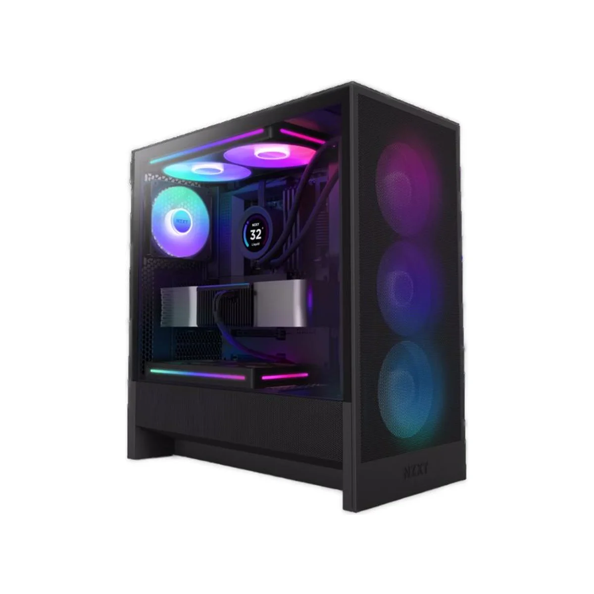 NZXT H5 Flow RGB ATX Compact Mid Tower Airflow Gaming Case – Black - CC-H52FB-R1