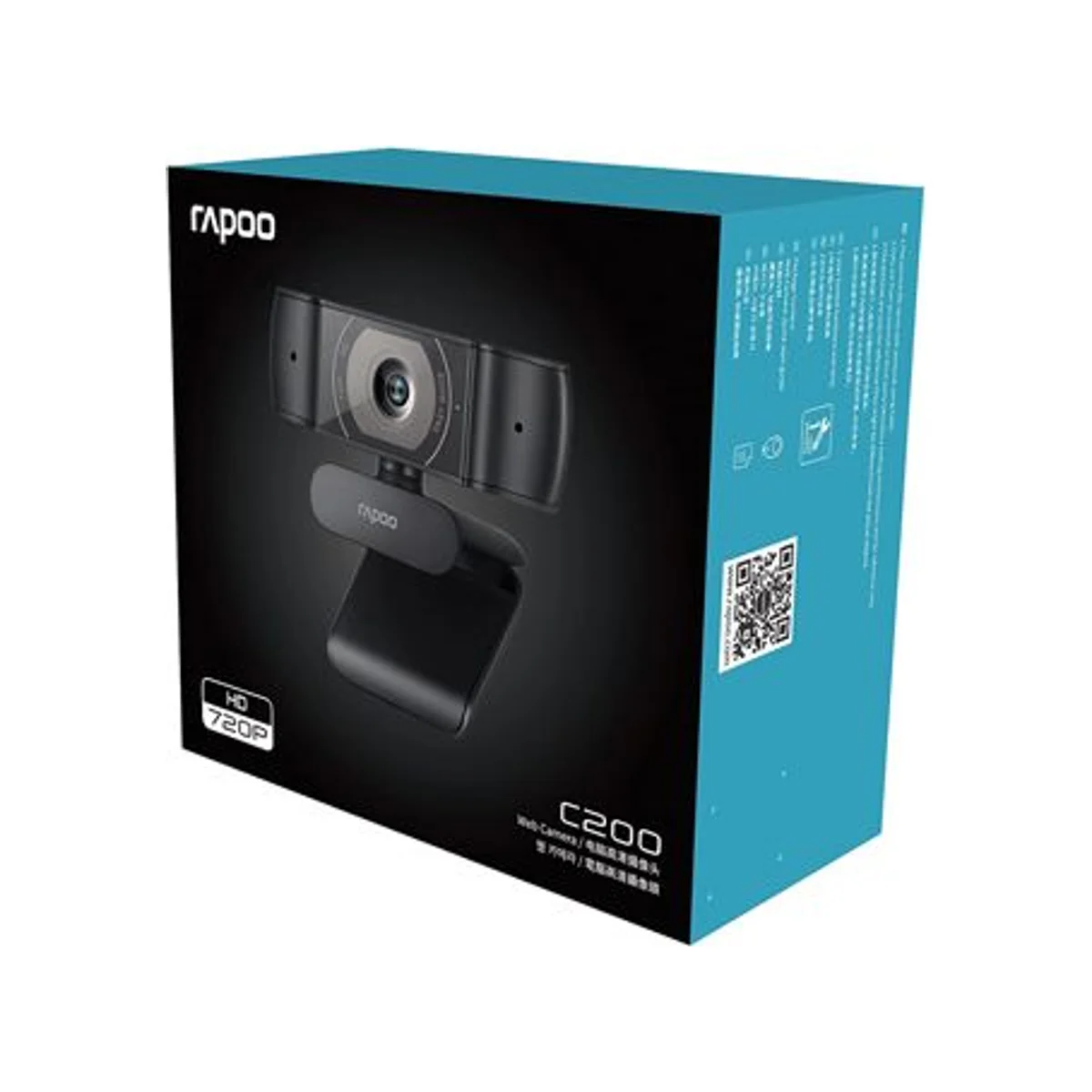 RAPOO C200 720P HD Webcam (Ultra-wide Angle, Omnidirectional Mic) - 19880 view 3
