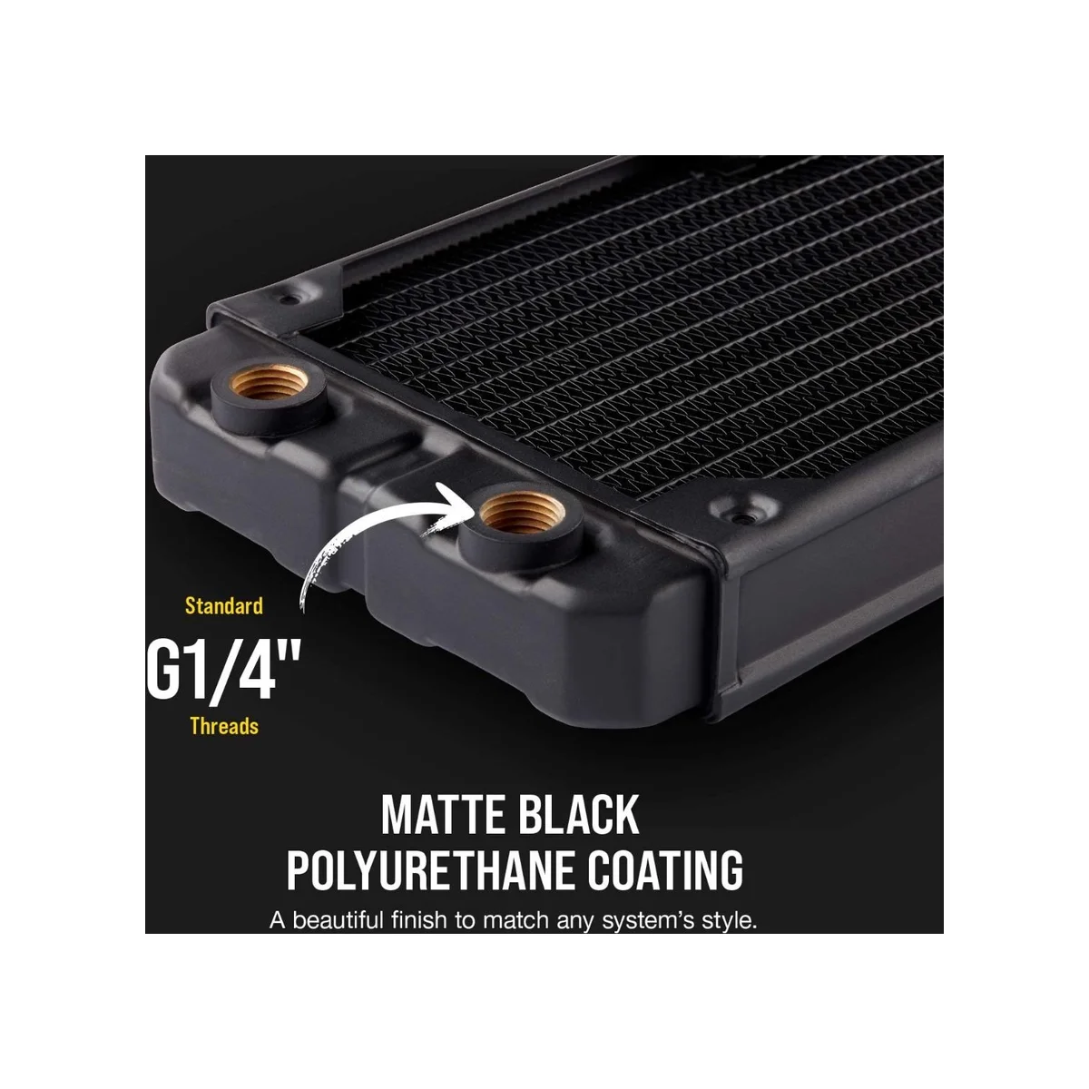 Corsair Hydro X XR5 360mm Water Cooling Radiator (Black, 30mm Thickness, 16 FPI, G1/4'' Ports) - CX-9030003-WW view 4