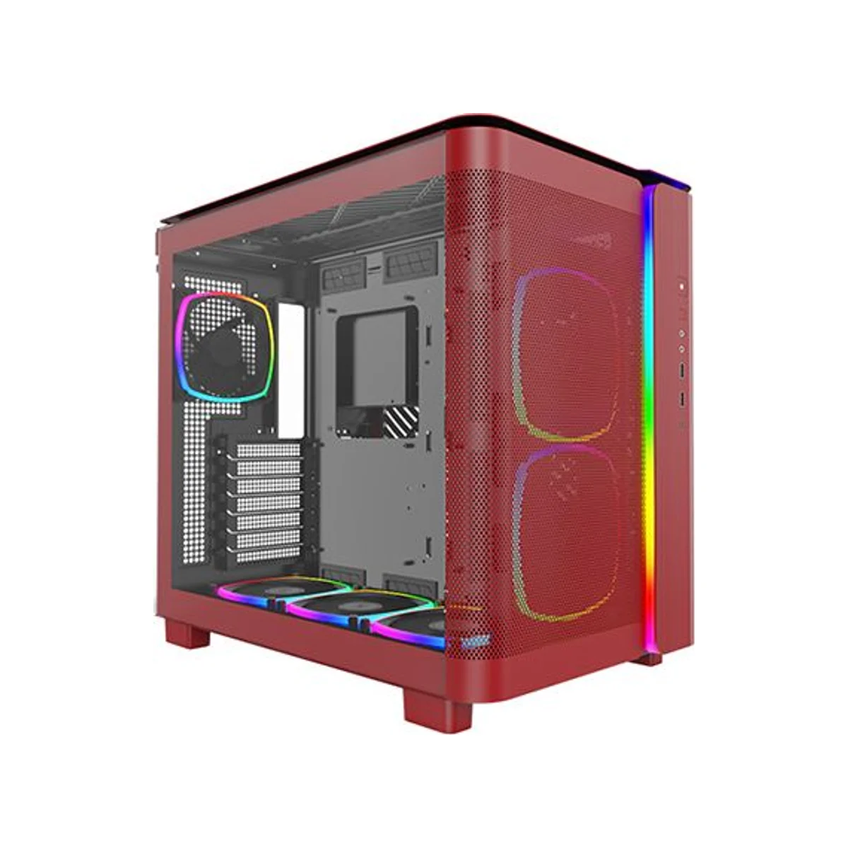 Montech KING 95 PRO Dual-Chamber ATX Mid-Tower Gaming Case - Red - MO-CA-KING95-PRO-RED view 3