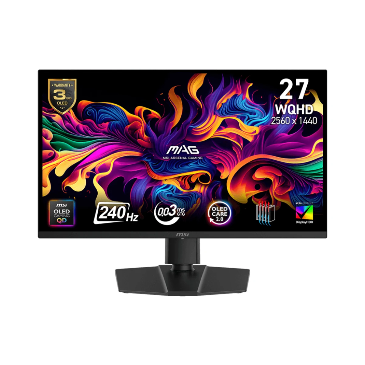 MSI MAG 273QP X24 27-Inch OLED Gaming Monitor (Black, WQHD, 240Hz, 0.03ms) - 9S6-3CE69H-010