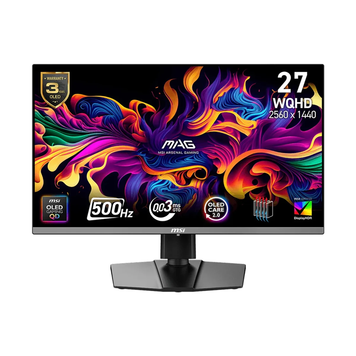 MSI MAG 272QP 27" QD-OLED Gaming Monitor (WQHD, 500Hz, 0.03ms) - Black - 9S6-3CD79A-032