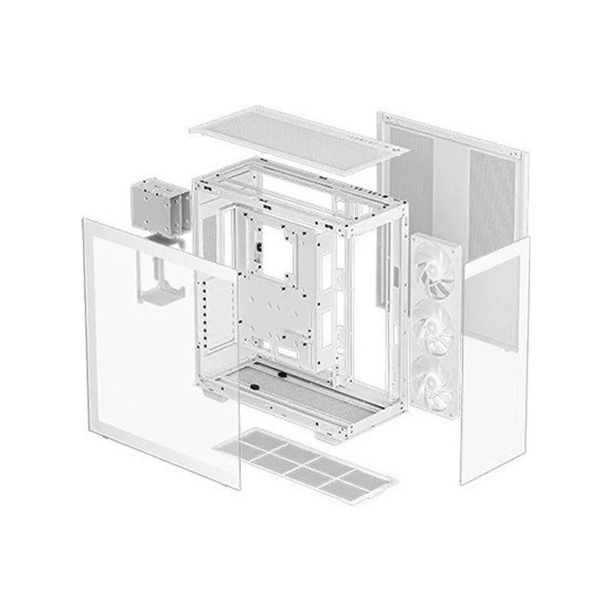 DeepCool CH780 Dual Chamber ARGB Panoramic ATX Gaming Case - White - R-CH780-WHADE41-G-1 view 4