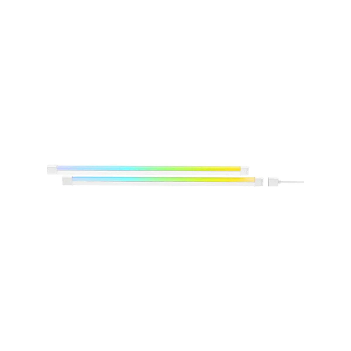 DEEPCOOL EA080 2x 400mm Long ARGB Strip - White (MB ARGB 3PIN, Addressable RGB, Translucence + White) - EA080-WHA2NN-G