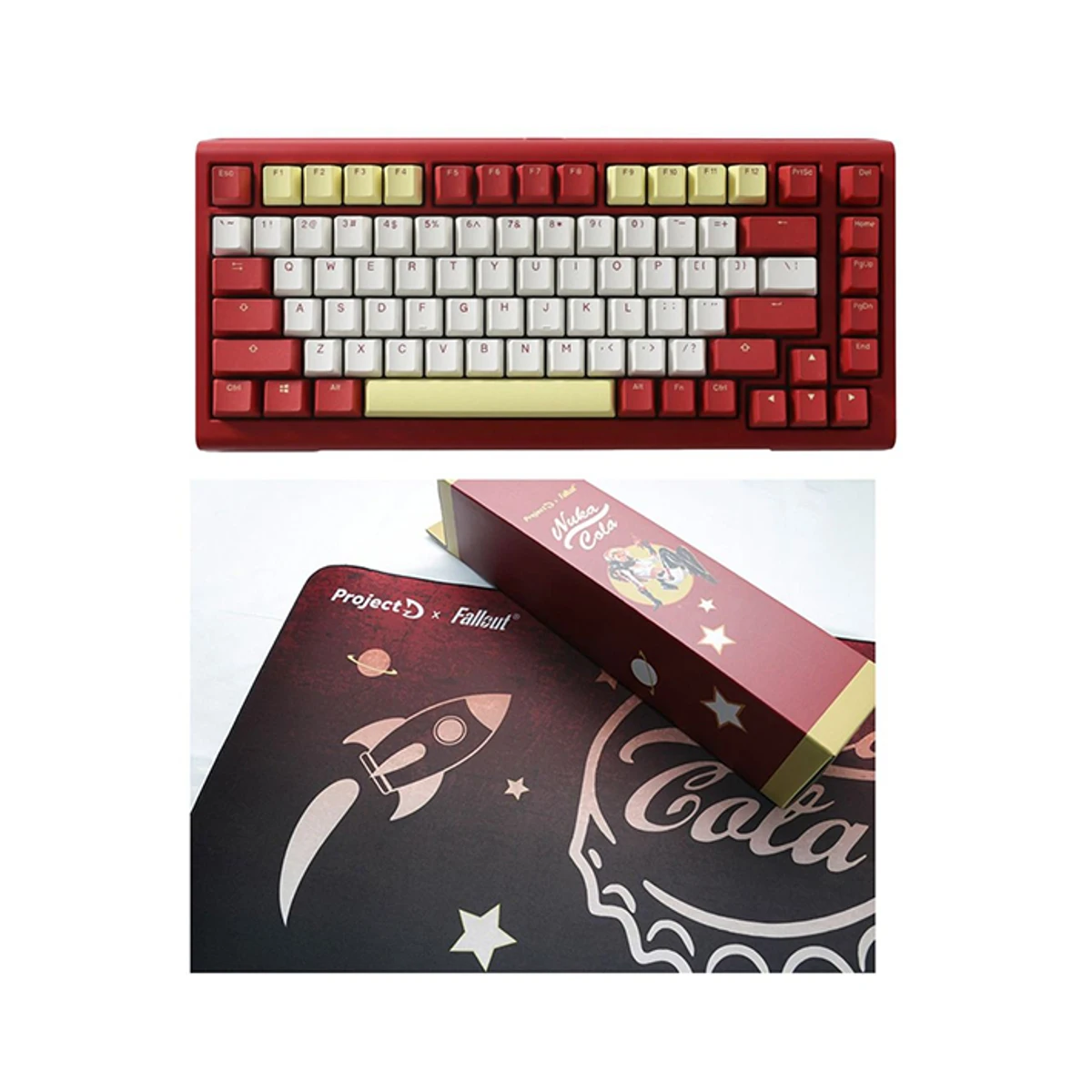 DUCKY ProjectD Fallout Tinker 75% & Mousepad Bundle Gaming Keyboard - Red | 70436