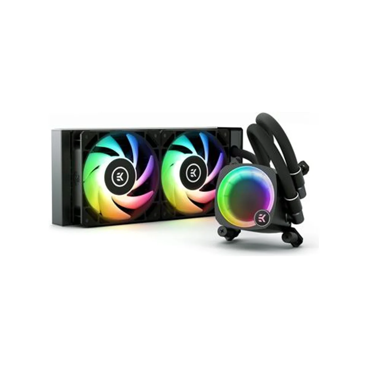 EKWB EK-Nucleus AIO CR240 Lux D-RGB CPU Liquid Cooler (240mm Radiator, Addressable RGB, PWM Fans) - 3831109851678