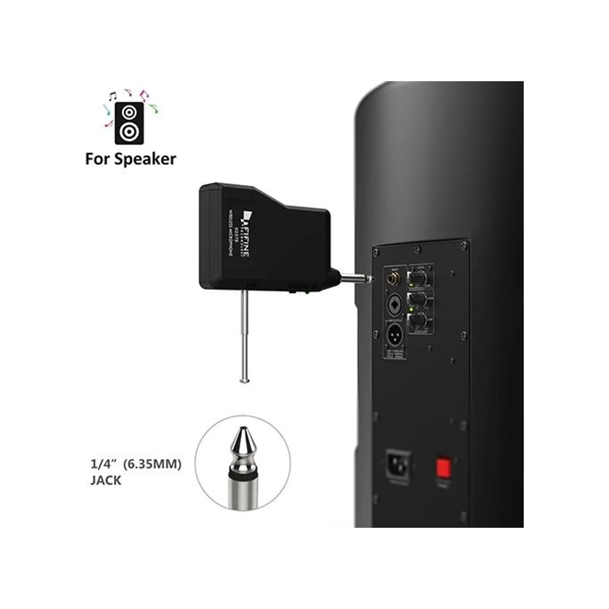 FIFINE K037B Wireless Microphone Set with Headset / Lavalier Mics - Black (UHF, Cardioid, 50-16kHz) - K037B view 4