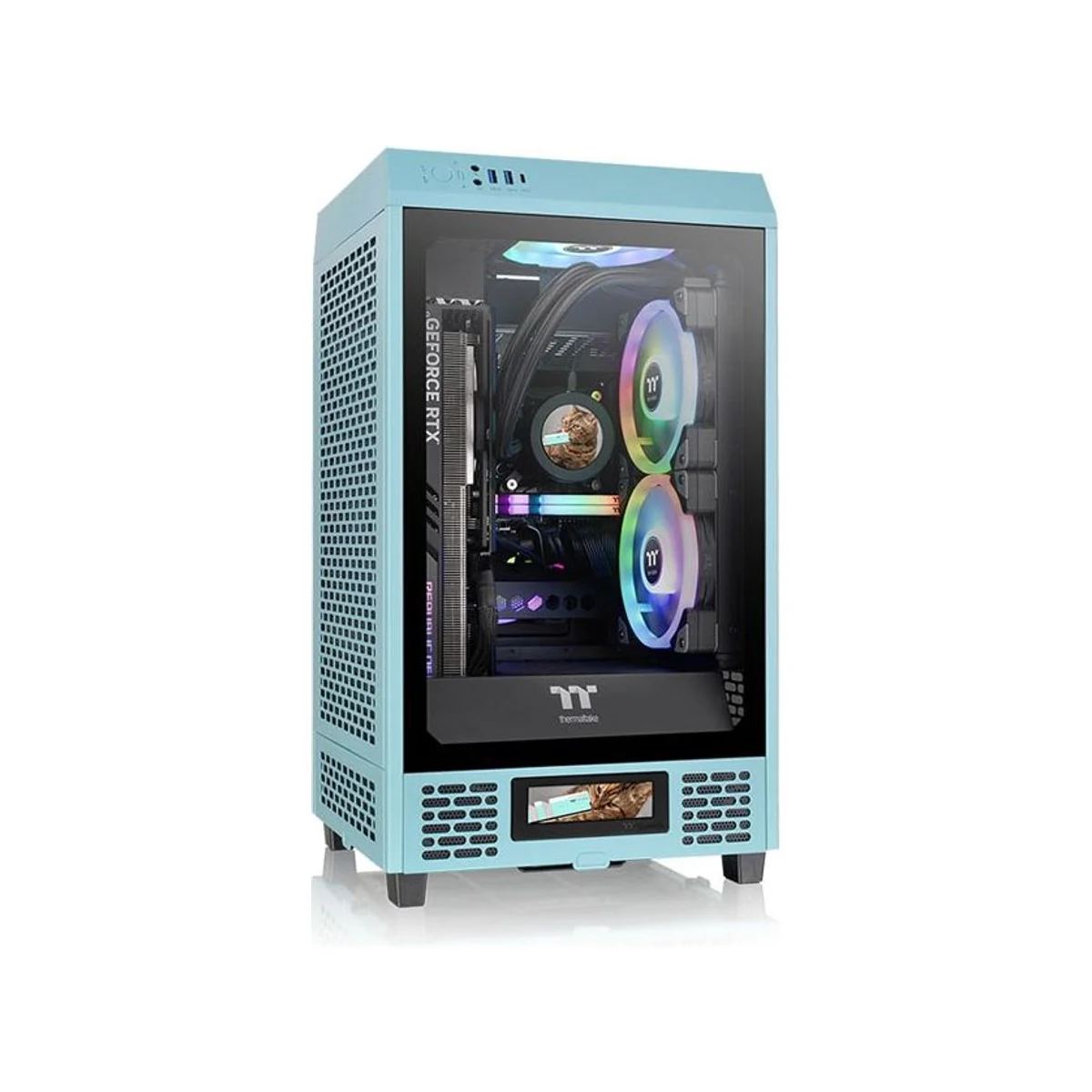 Thermaltake The Tower 200 Turquoise Mini-ITX Gaming Case - CA-1X9-00SBWN-00