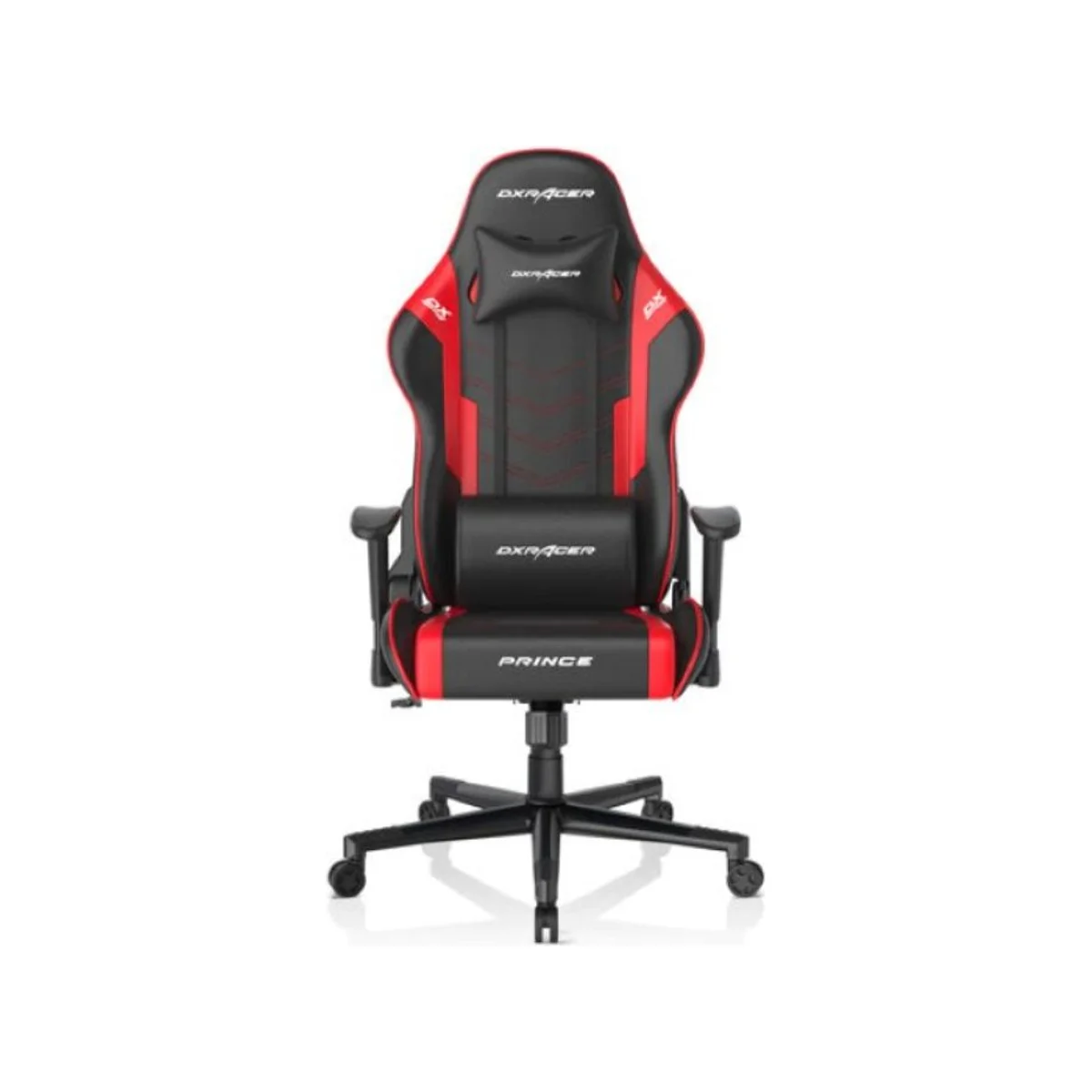 DXRACER Prince Series P132 Gaming Chair Black/Red (Premium PU-leather, High density foam, 1-directional armrests) - GC-P132-NR-F2-158