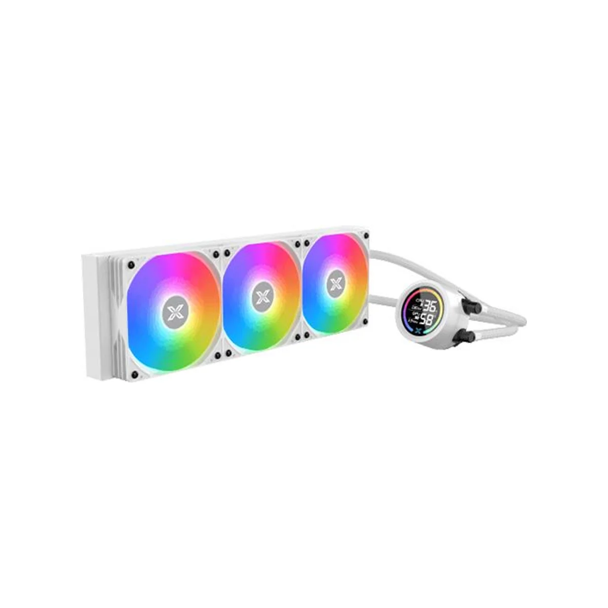 XIGMATEK LK 360 Digital Arctic LCD ARGB AIO PWM CPU Liquid Cooler - White - EN45912 view 3