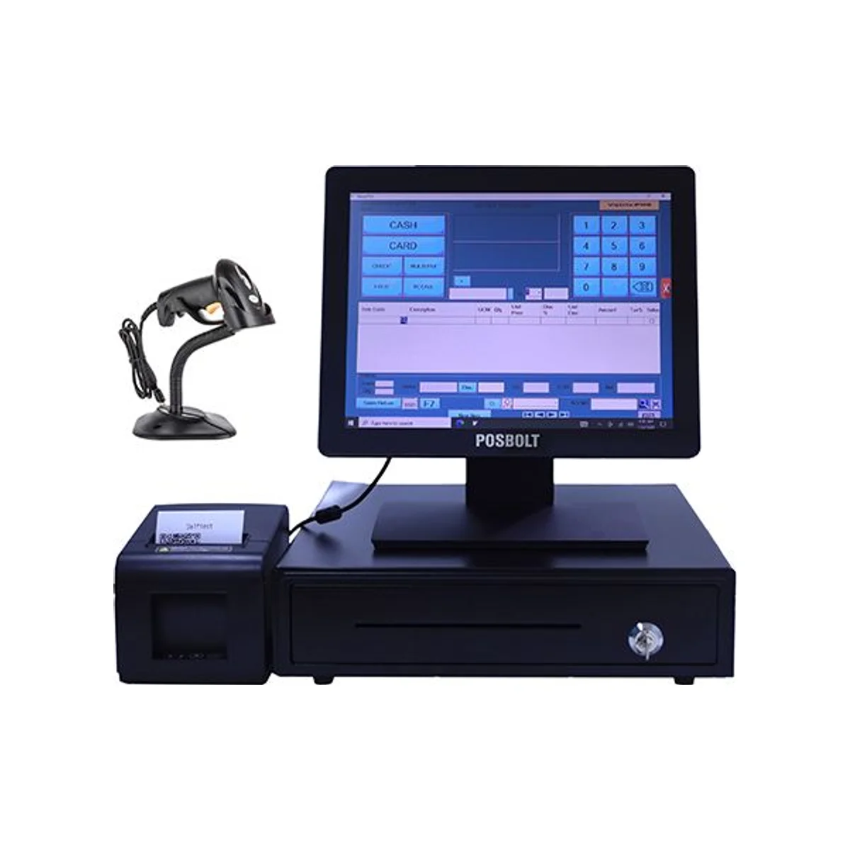 POSBOLT Retail Management POS System (Core i5-4210U, 8GB RAM, 256GB SSD, 15-inch Touch Display) - P200ZI5-COMBORETAIL