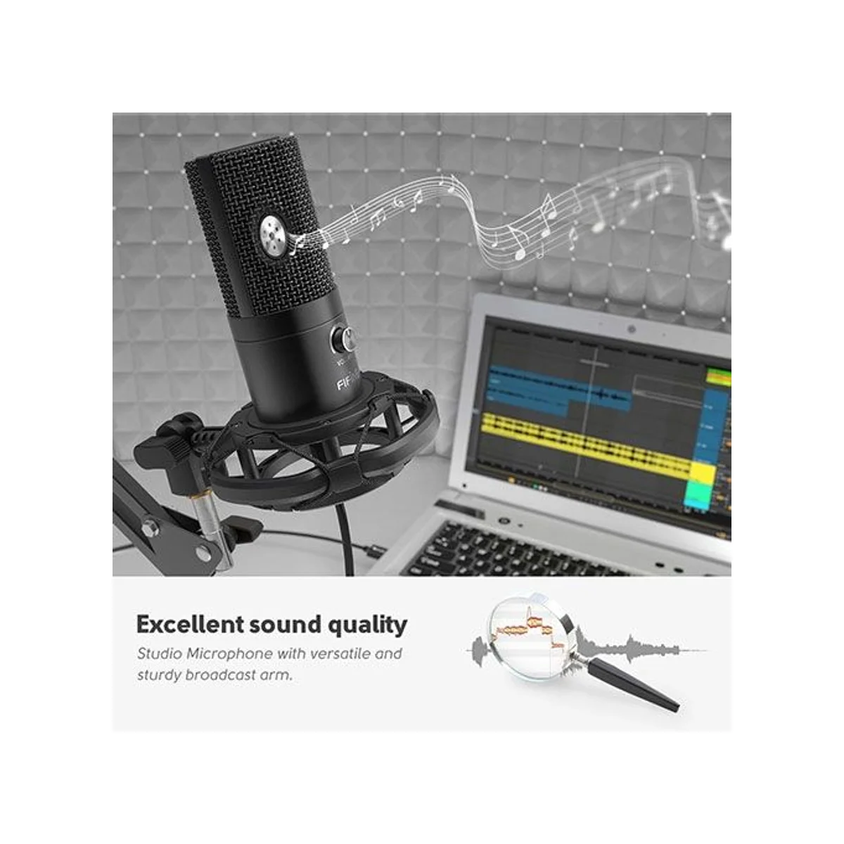 FIFINE T669 Studio Condenser USB Microphone Kit with Accessories (Cardioid, 20-20kHz) - T669 view 6