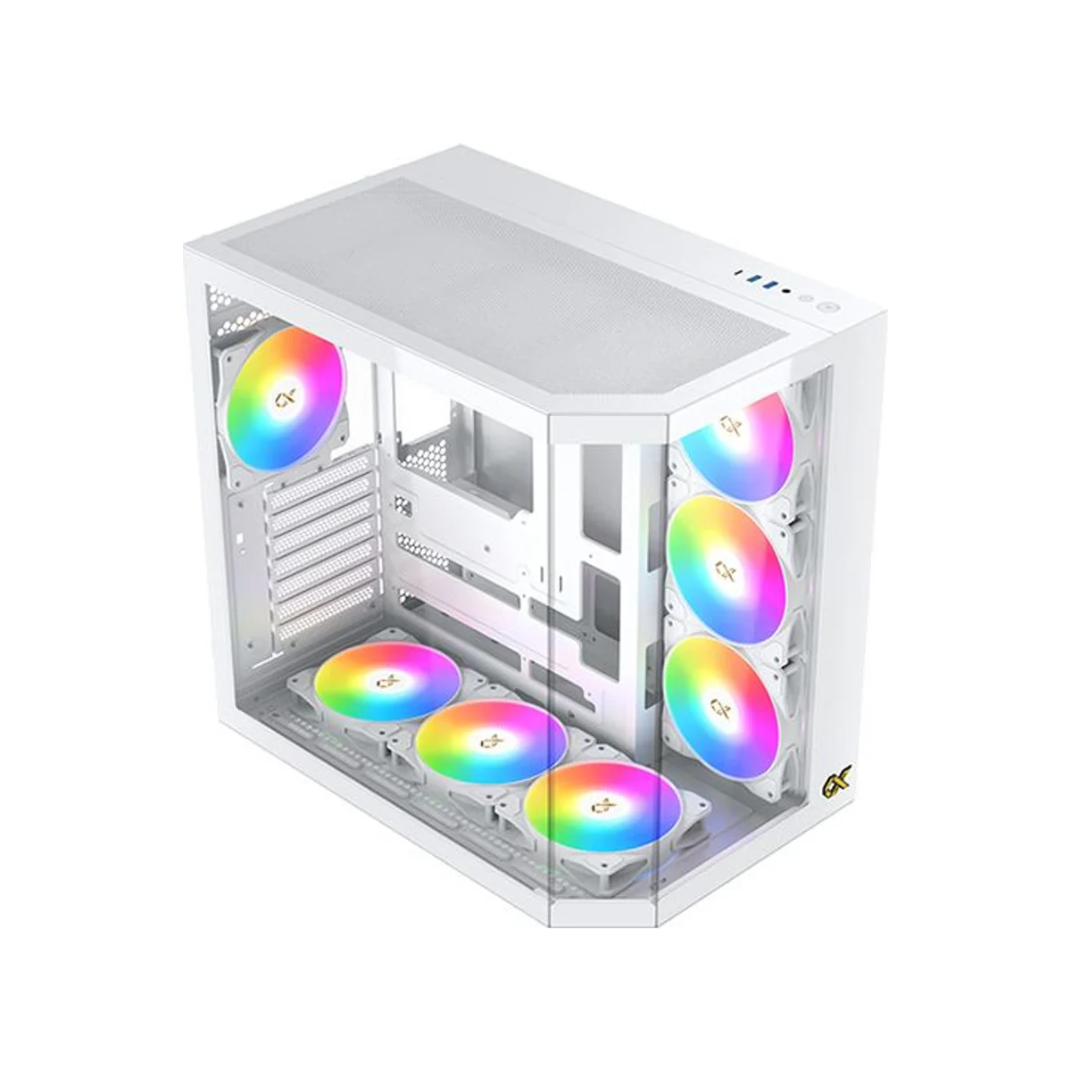 Xigmatek CUBI II Arctic Tempered Glass Mid-Tower Gaming Case - White - EN45493 view 2