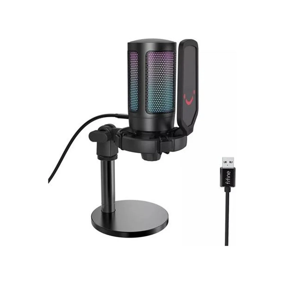 FIFINE AMPLIGAME A6V RGB USB Streaming Microphone (Cardioid, 192kHz, RGB) - A6V view 2