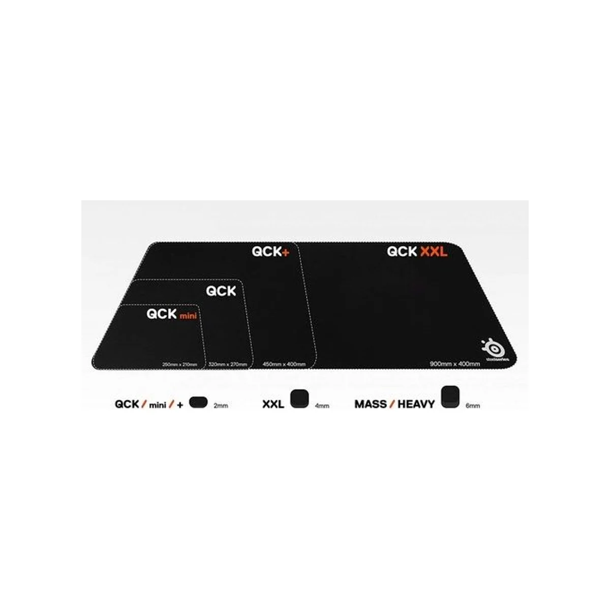 SteelSeries QcK mass Gaming Mouse Pad - Black (Heavy Thickness, Non-Slip Rubber Base, Cloth Surface) - 6310 view 3