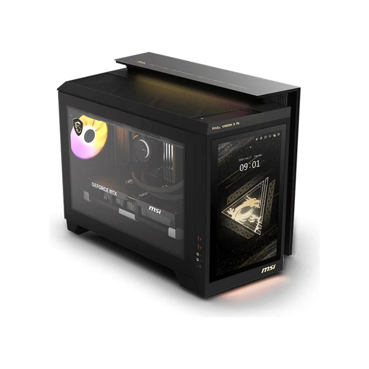MSI MEG Vision X AI 2nd Barebone Gaming Desktop - Black (Intel Core Ultra 9 285K, 13.3" AI Touchscreen, Wi-Fi 7) - 936-B92111-011 view 4