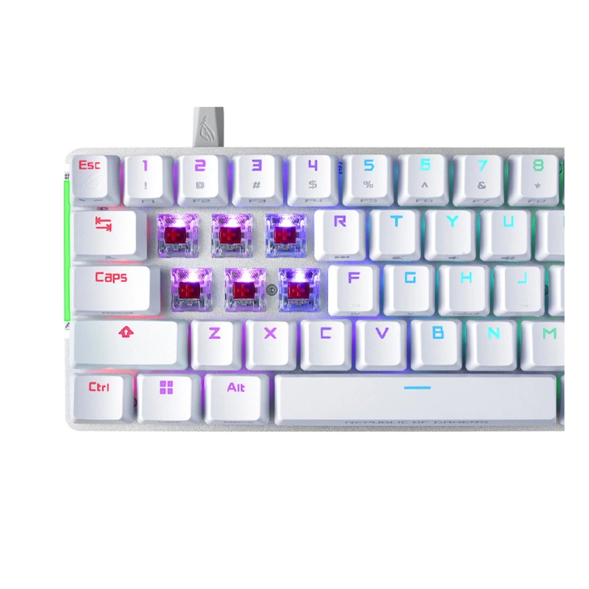 Asus M602 Rog Falchion Ace 65% Wired RGB Mechanical Gaming Keyboard (English / Arabic)  - White | 90MP0346-BKCA10 view 4
